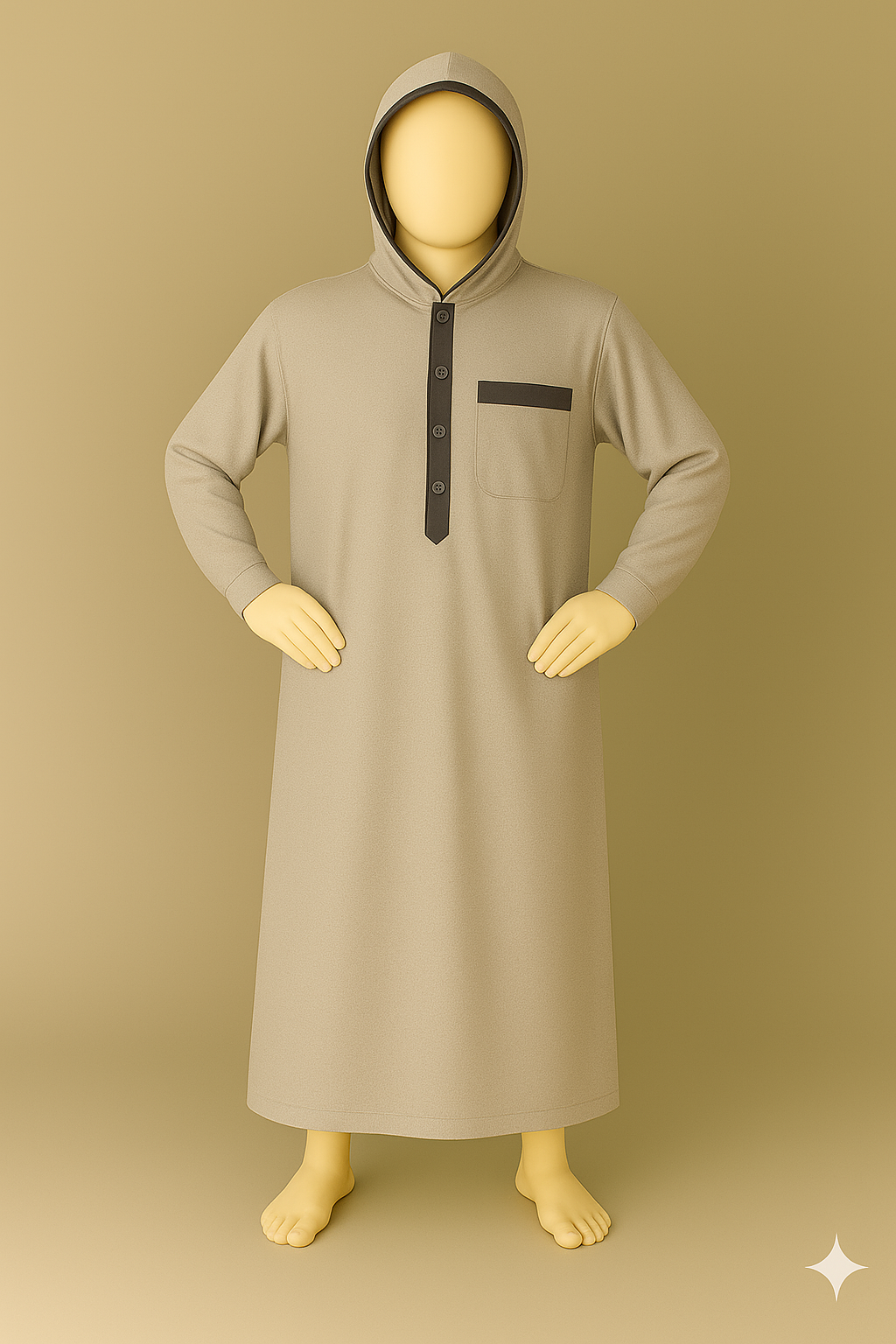 Huddie Thobe ( Biege with brown ) | Imported TR Fabric