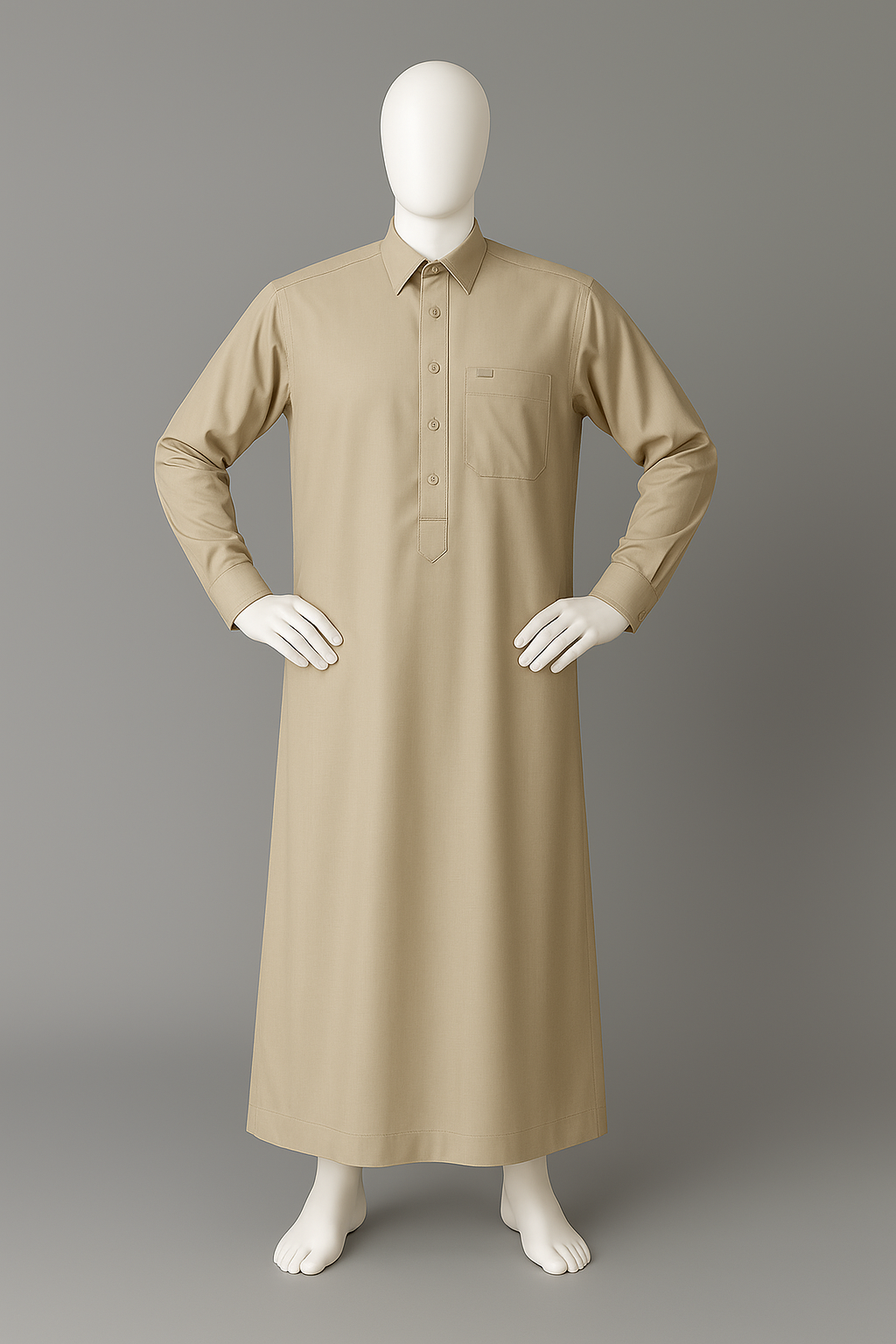 Saudi Thobe ( Beige ) | Imported TR Fabric