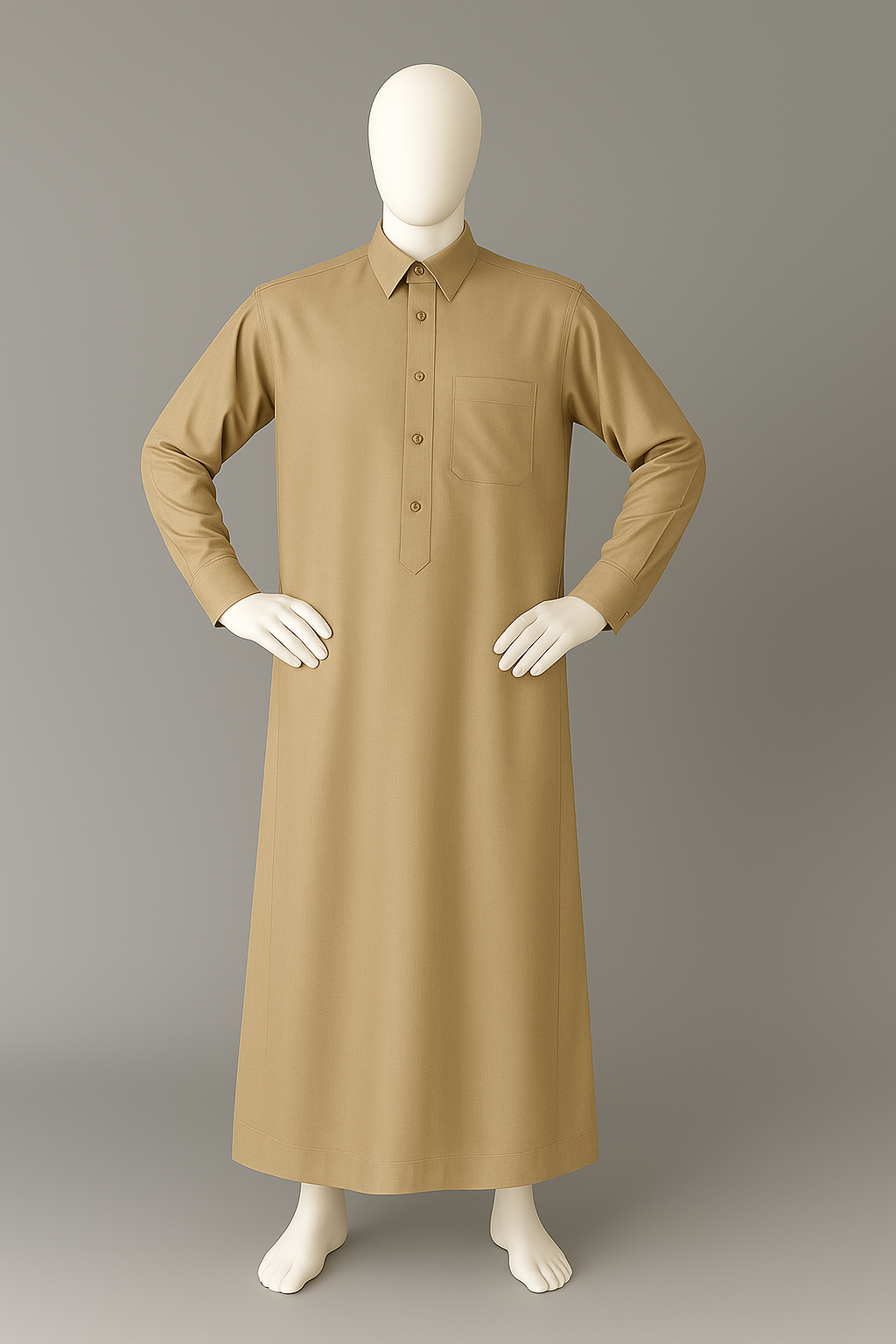 Saudi Thobe ( Dark Beige ) | Imported TR Fabric