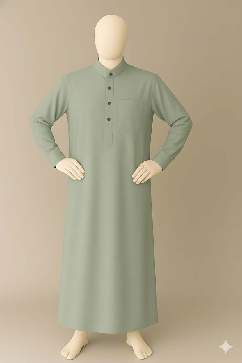 Saudi Thobe ( Sage Green ) | Imported TR Fabric